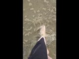 Amateurvideo Barfuß in der September Nordsee im Wangerland from nylonjunge